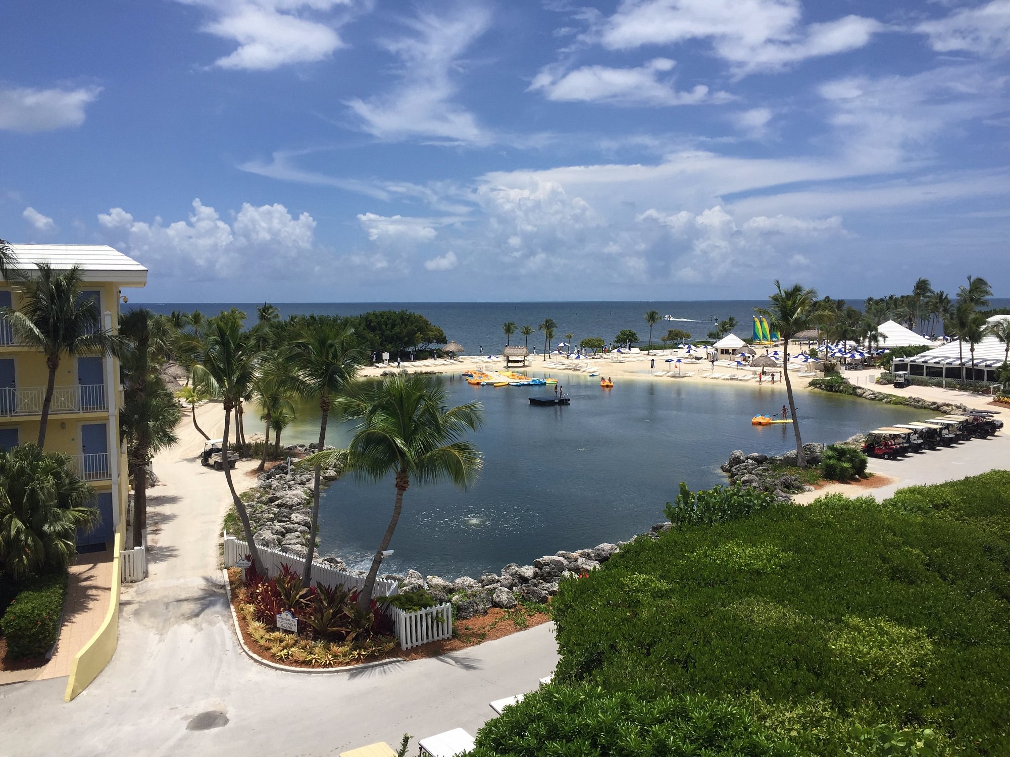 Lagoon with water sports and tropical surroundings at Ocean Reef Club